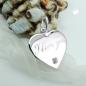 Preview: Anhänger 16mm Herz mit Schriftzug - I love you- und Zirkonia glänzend Silber 925