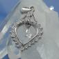 Preview: Anhänger 24x17mm Herz mit vielen Zirkonias rhodiniert Silber 925