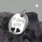 Preview: Anhänger 21x17mm mit Gravur -I love you- Silber 925