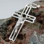 Preview: Anhänger 37x23mm Kreuz mit Jesus glänzend Silber 925
