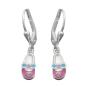 Preview: Ohrbrisur Ohrhänger Ohrringe 24x5mm Kinderschuh rosa-hellblau lackiert Silber 925