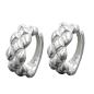 Preview: Creole 15x6mm Klappscharnier Zopfmuster teilmattiert Silber 925