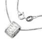 Preview: Kette 0,9mm Anhänger oval mit Zirkonias rhodiniert Silber 925 42cm