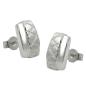Preview: Ohrstecker Ohrring 10x6mm Viereck Waffelmuster matt-glänzend Silber 925