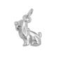 Preview: Anhänger 13x10mm Hund mit Schlappohren Silber 925