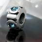 Preview: Anhänger 10x5mm Perle Bead mit 4 Glassteinen hellblau rhodiniert Silber 925
