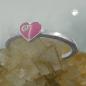 Preview: Ring Kinderring mit Herz rosa Silber 925 Ringgröße 42