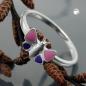 Preview: Ring Kinderring Schmetterling lila-pink lackiert Silber 925 Gr. 48