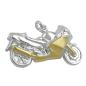 Preview: Anhänger 15x27mm Motorrad bicolor, Silber 925