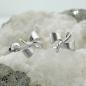 Preview: Stecker 6x8mm Schleife teilmatt rhodiniert Silber 925