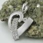 Preview: Anhänger 19x17mm Herz mit vielen Zirkonias matt-glänzend rhodiniert Silber 925