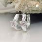 Preview: Creole 12x2mm Klappscharnier Stern mit Zirkonias pink Silber 925