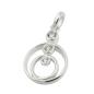 Preview: Anhänger 17x13mm 2 Ringe mit 3 Zirkonias Silber 925