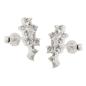 Preview: Ohrstecker Ohrring 13x6mm Blume mit Zirkonias Silber 925