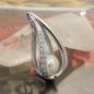 Preview: Anhänger 27x12x12mm Zuchtperle 8mm rhodiniert Silber 925