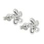 Preview: Ohrstecker Ohrring 9mm Blume Zirkonia weiß glänzend rhodiniert Silber 925