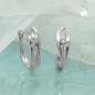 Preview: Creole 14x5mm Klappscharnier Zirkonias matt-glänzend rhodiniert Silber 925