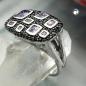 Preview: Ring 13x22mm mit Zirkonias lila-schwarz glänzend rhodiniert Silber 925 Ringgröße 62