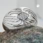 Preview: Ring 12mm mit Zirkonias glänzend diamantiert rhodiniert Silber 925 Ringgröße 58