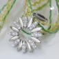 Preview: Anhänger 14mm Blume mit Zirkonias glänzend rhodiniertSilber 925
