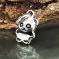 Preview: Anhänger 9x7mm kleiner Pandabär glänzend schwarz lackiert Silber 925