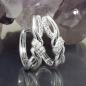 Preview: Creole 17x4mm Klappscharnier überkreuzt mit Zirkonias glänzend Silber 925