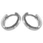 Preview: Creole Ohrring 13x2mm Klappscharnier mit Zirkonias Silber 925