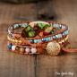 Preview: Handgefertigtes Wickelarmband Farbspritzer Jasper, Boho-Armband
