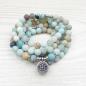 Preview: Mala-Perlenarmband aus Amazonit mit 108 Perlen