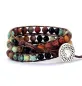 Preview: Wickelarmband mit Amazonit, Jaspis & Onyx – bunte Natursteinperlen