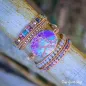 Preview: Handgefertigtes Jaspis-Wickelarmband in Lila und Türkis