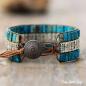 Preview: Tibetisches Wickelarmband mit blauem Jaspis