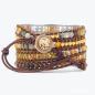 Preview: Wickelarmband aus natürlichem Achat mit Mondlicht-Achat und Jaspis im Boho-Design