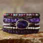 Preview: Wickelarmband mit Amethyst und violettem Jaspis