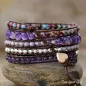 Preview: Wickelarmband mit Amethyst und violettem Jaspis