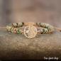 Preview: Baum des Lebens Armband mit Natursteinperlen – Edelstahl goldfarben verstellbar, vegan