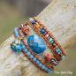 Preview: Natürliches blaues Apatit-Edelstein-Wickelarmband