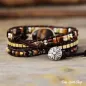 Preview: Wickelarmband mit Tigerauge & Natursteinperlen