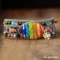 Preview: Gemischte Steine und Regenbogen-Chakra Wickelarmband