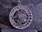Preview: Wolf Anhänger mit Valknut und Runenring aus 925 Sterlingsilber