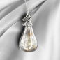 Preview: 925 Silber Kette mit echter Pusteblume & Kleeblatt – Glückskette mit Naturanhänger