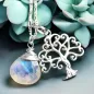 Preview: 925 Silber Lebensbaum Kette mit Mondstein – Baum des Lebens Anhänger – 60 cm