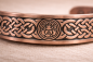 Preview: Kupferarmband Keltisches Knotenband mit Sonnenmedaillon – Verstellbar | 15 mm Breit | 46 g | 6 Magnete
