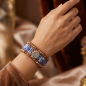 Preview: Wickelarmband mit Jaspis und blauem Punktstein