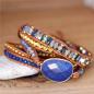 Preview: 5-lagiges Wickelarmband aus Lapislazuli, Sodalith & Hämatit mit großem Lapislazuli