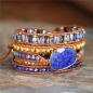 Preview: 5-lagiges Wickelarmband aus Lapislazuli, Sodalith & Hämatit mit großem Lapislazuli