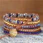 Preview: 5-lagiges Wickelarmband aus Lapislazuli, Sodalith & Hämatit mit großem Lapislazuli