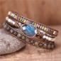 Preview: Wickelarmband mit Labradorit und Natursteinperlen