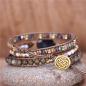 Preview: Wickelarmband mit Labradorit und Natursteinperlen