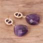 Preview: Amethyst Tropfenohrringe – Vergoldet